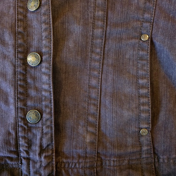 Live a Little Womens Brown Denim Style Jacket Western Yoke Cotton Blend 56191 L - Picture 3 of 9